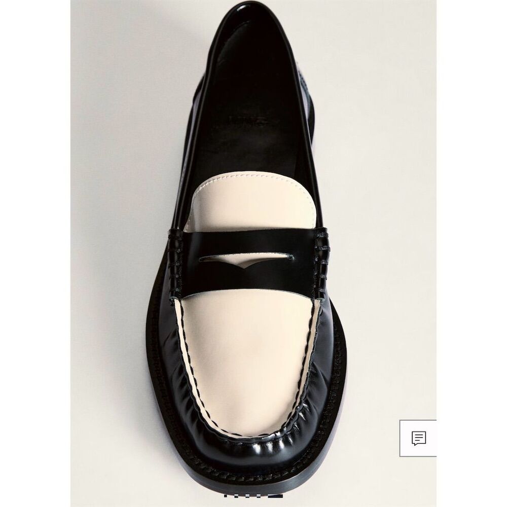MANGO Women's Two-Tone Suede Penny Loafers NWT Size Euro 36 - Picture 6 of 13